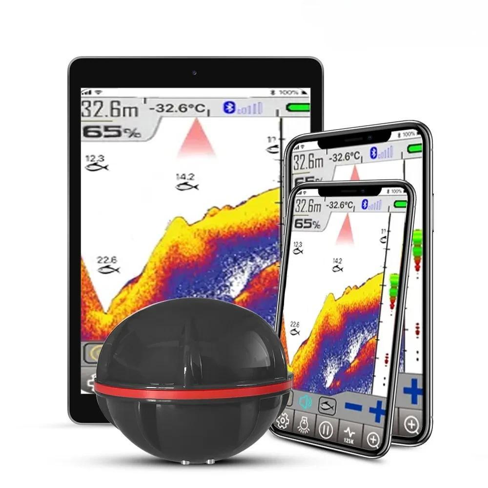 Wireless Bluetooth Smart Sonar Fish Finder 48m/160ft Fish Finder Portable Outdoor Fishing Equipment 