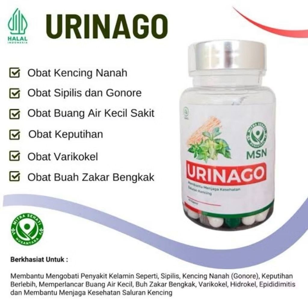 100% ASLI TERLARIS URINAGO ORIGINAL Solusi Terbaik Urinago MSN Obat Ampuh Sipilis, Gonore, Kencing N