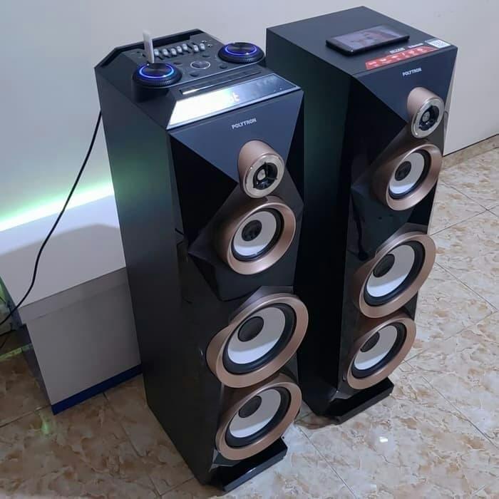 Polytron Speaker PAS 8B28 dengan Bass Super Bluetooth LED Display 3 Way System Dual Wofer 8 inch USB