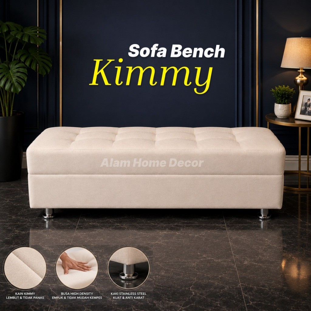 Sofa Puff Bench (Tidak Storage) Minimalis Modern 2025 Elegan Stool Panjang Furniture