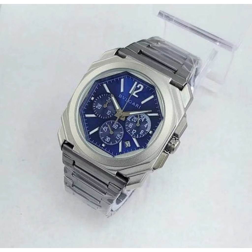 ajayaabadi JAM TANGAN  PRIA BULGARI CHRONOGRAPH AKTIF TANGGAL AKTIF