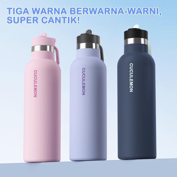 CUCULEMON Tumbler Premium 1000ml Botol Minum Tahan Panas / Dingin Portable Stainless Steel Termos Va