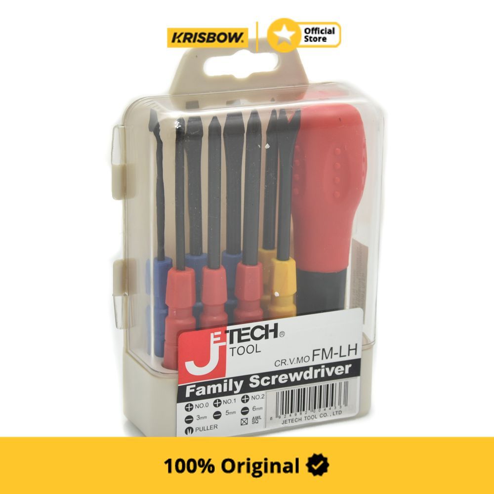 Krisbow Jetech Obeng Family Fm-Lh Set 8 pcs Driver Repair Electronics Workshop Hand Tool