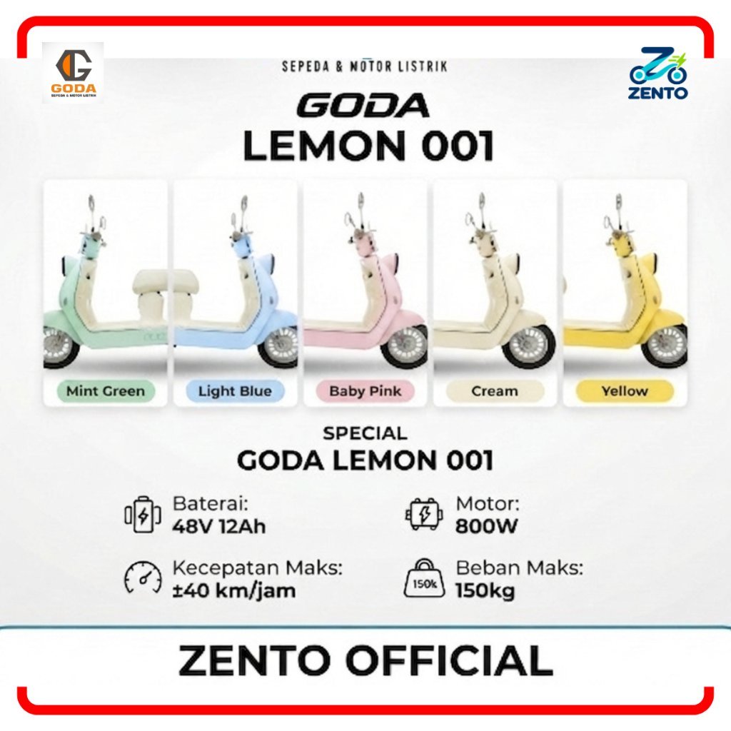 NV SEPEDA LISTRIK GODA TRY 005S SKY 007 HERO 008 LEMON 001 GARUDA 002X SEPEDA LISTRIK GODA VARIASI M