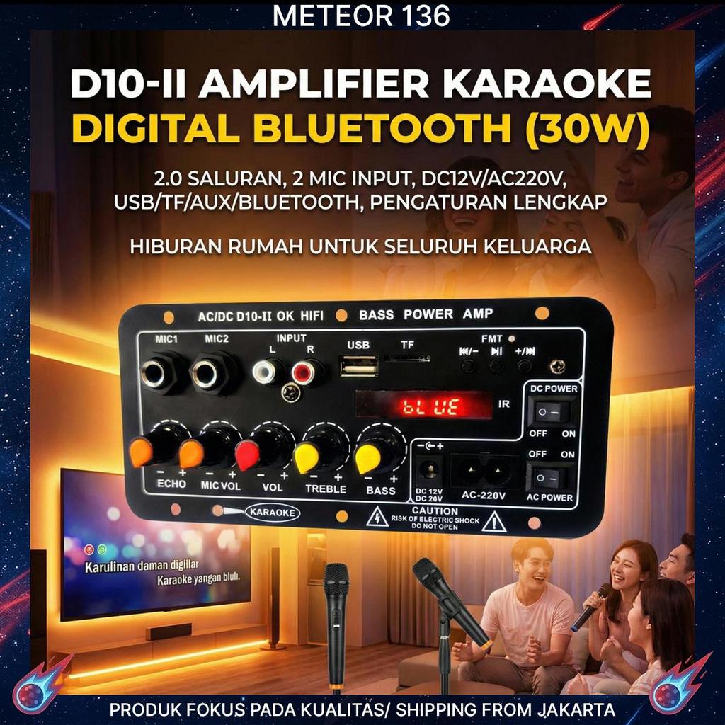 Amplifier Bluetooth Super Bass 12V/24V/220V Modul Speaker Bluetooth Power Amplifier