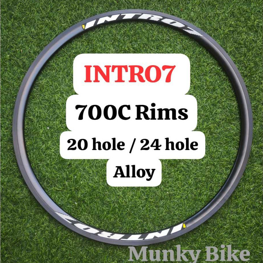 Foto INTRO7 Rim Rims Velg 700C jumlah Ruji 20H 24H 20 24 Hole Profil 30 mm FV Rims Brake Pelek Sepeda Balap