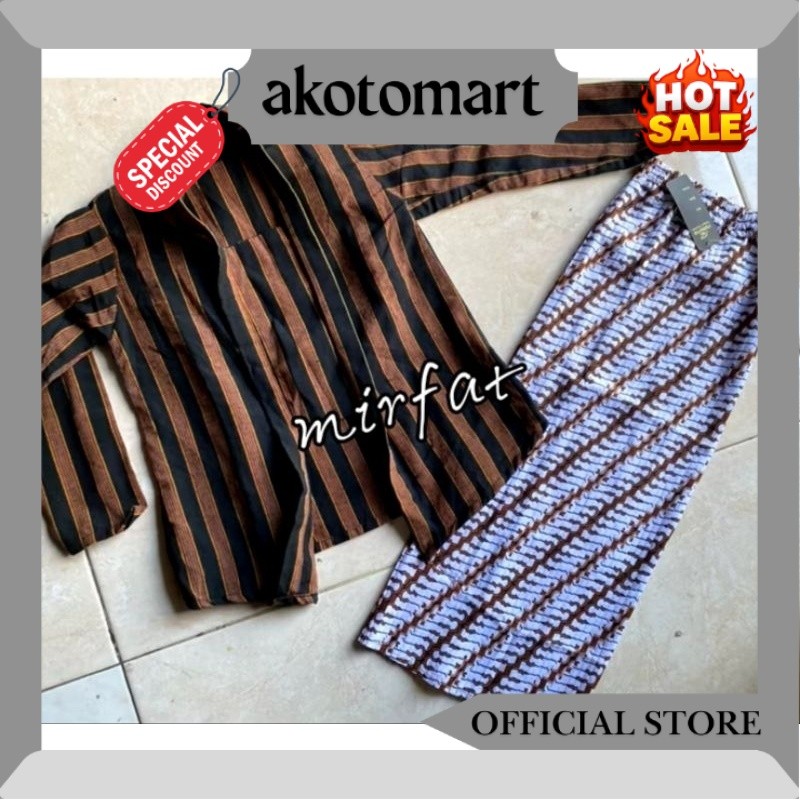 Setelan kebaya lurik anak (kebaya lurik+rok plisket) MF