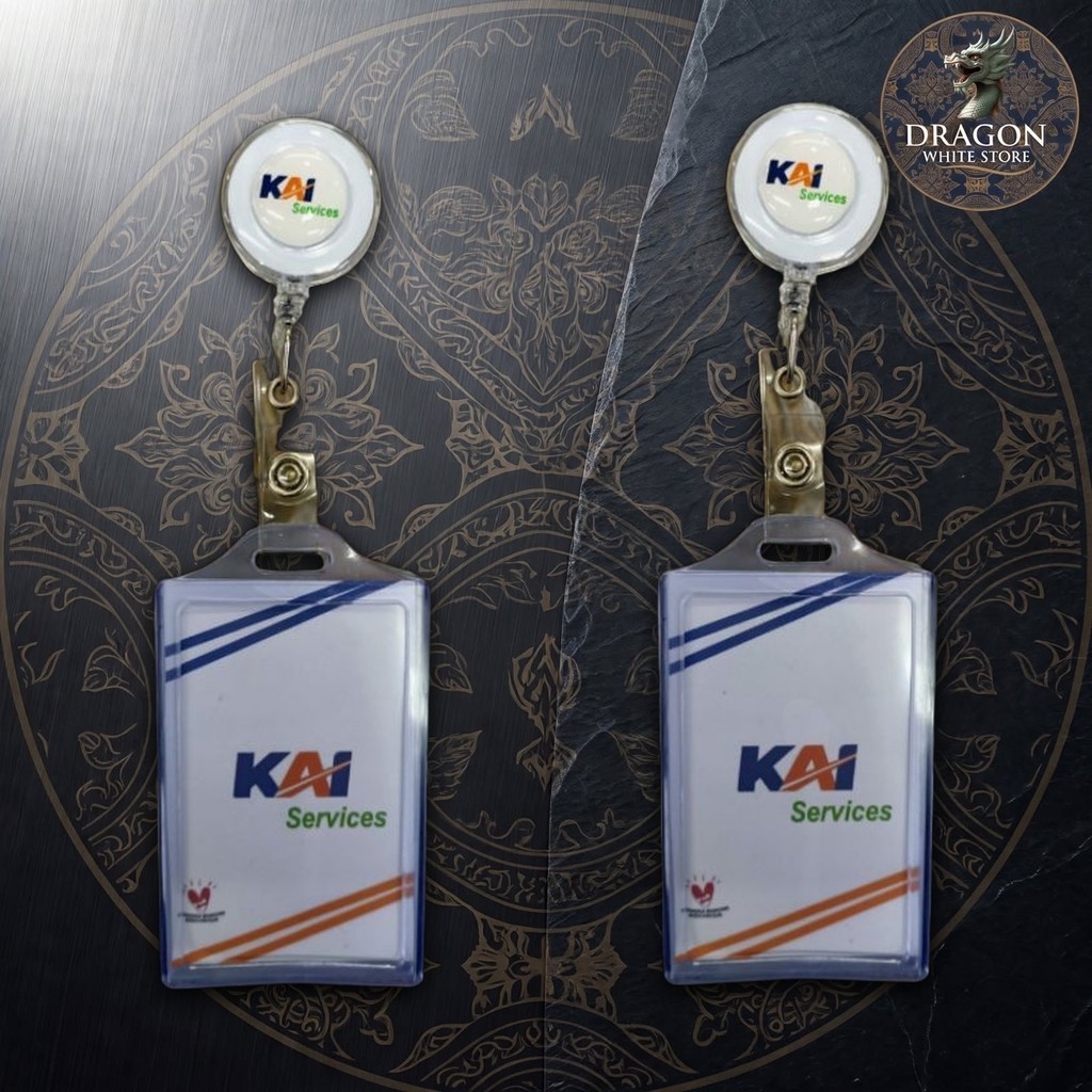 ID Card Yoyo KAI Service Retractable Badge Holder Tali Lanyard Seragam Kerja Custom Logo