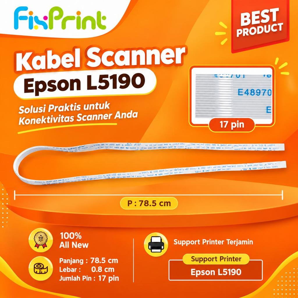 Kabel Scanner Printer Epson L5190 Flexible Cable Head Scan L5190 Baru