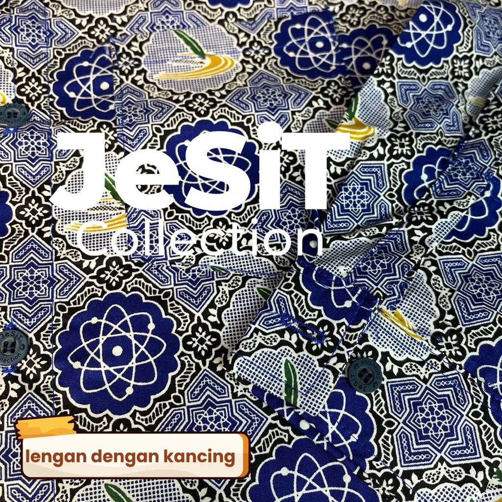 AANTOI SELLER Seragam Batik JSIT SMP Laki Laki |  Warna Biru - Lengan Panjang - Katun Prima | 100% O