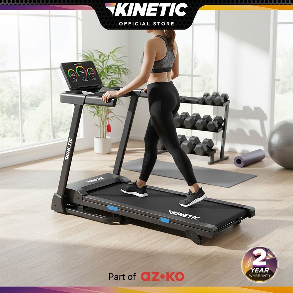 Kinetic Motorized Treadmill 1 HP 15P V2 - Hitam Alat Fitnes Olahraga Lari Peralatan Fitness Perlengk