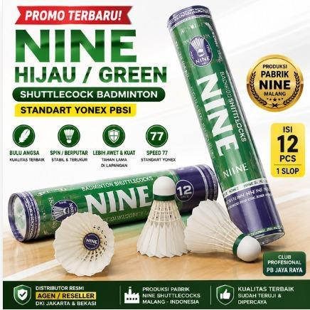 TERMURAH - COCK - KOK - SHUTTLECOCK NINE HIJAU ORIGINAL BULU TEBAL
