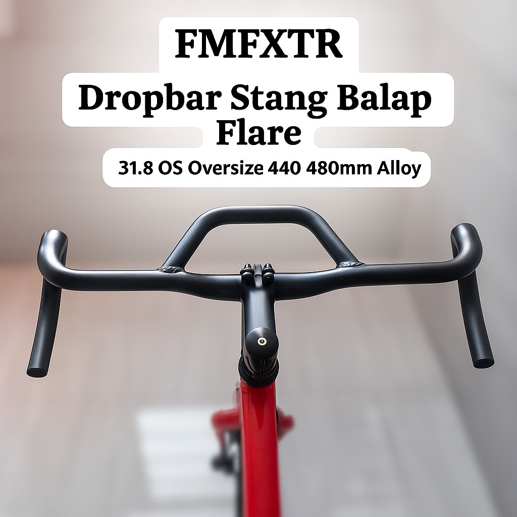 FMFXTR Dropbar Stang Balap Flare 31.8 OS Oversize 440 480mm Alloy untuk Gravel Touring Adventure Bik