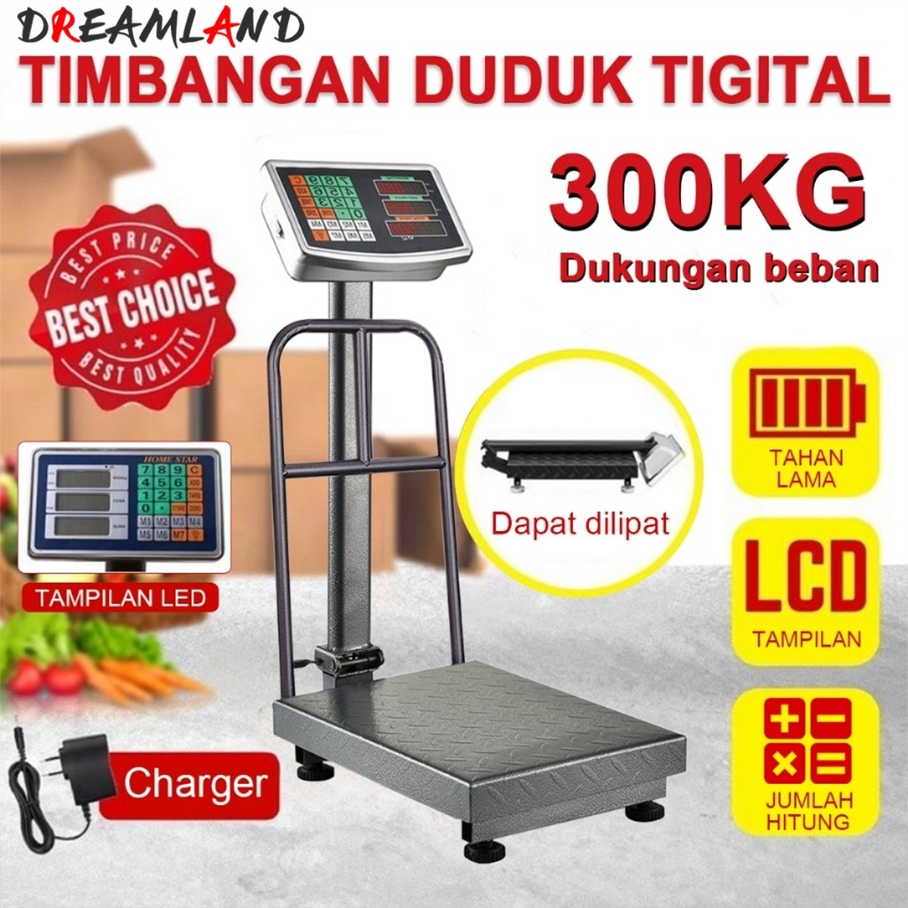 Timbangan Duduk Digital 300kg / Timbangan Barang / Timbangan Lantai 300 KG/Single Display Timbangan 