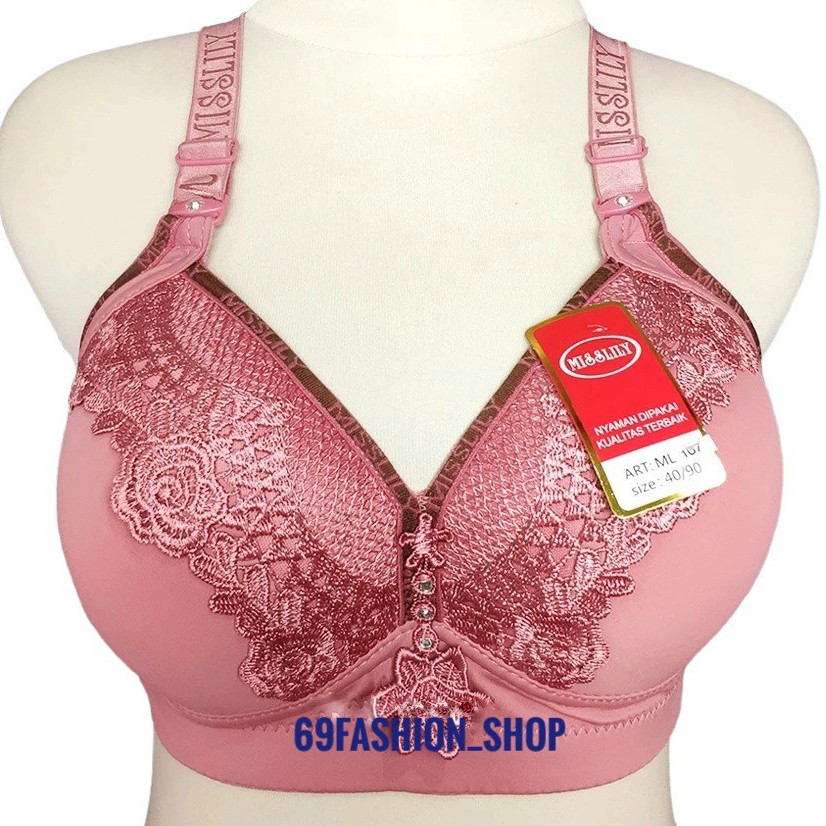 3PCS BH JUMBO Misslily L 107 Import Cup C BRA Jumbo Kait 3 Brukat Tanpa Kawat Miss Lily Brokat Lace 