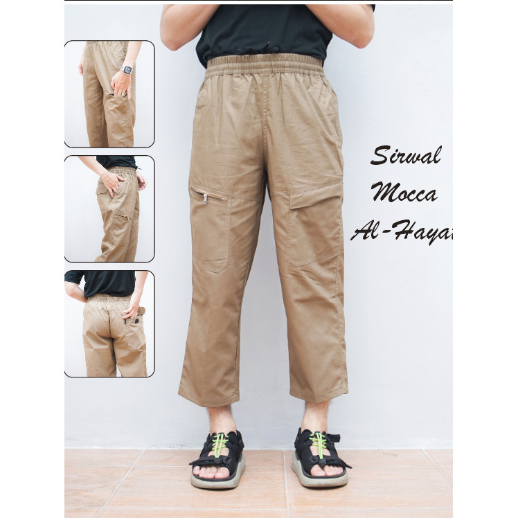 Celana Sirwal Mocca Al Hayat - Celana panjang Pria - Celana Pria Cingkrang Sunnah Terlaris