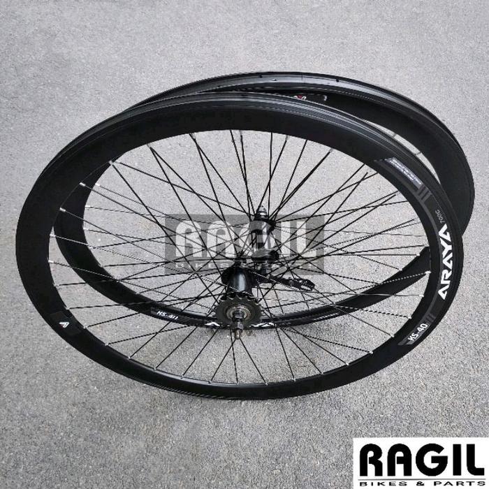 WHEELSET SEPEDA 700C ARAYA KS40 4 cm 700 C FIXIE MTB VELG RIM RIMS KS 40 TORPEDO DEPAN / BELAKANG RO