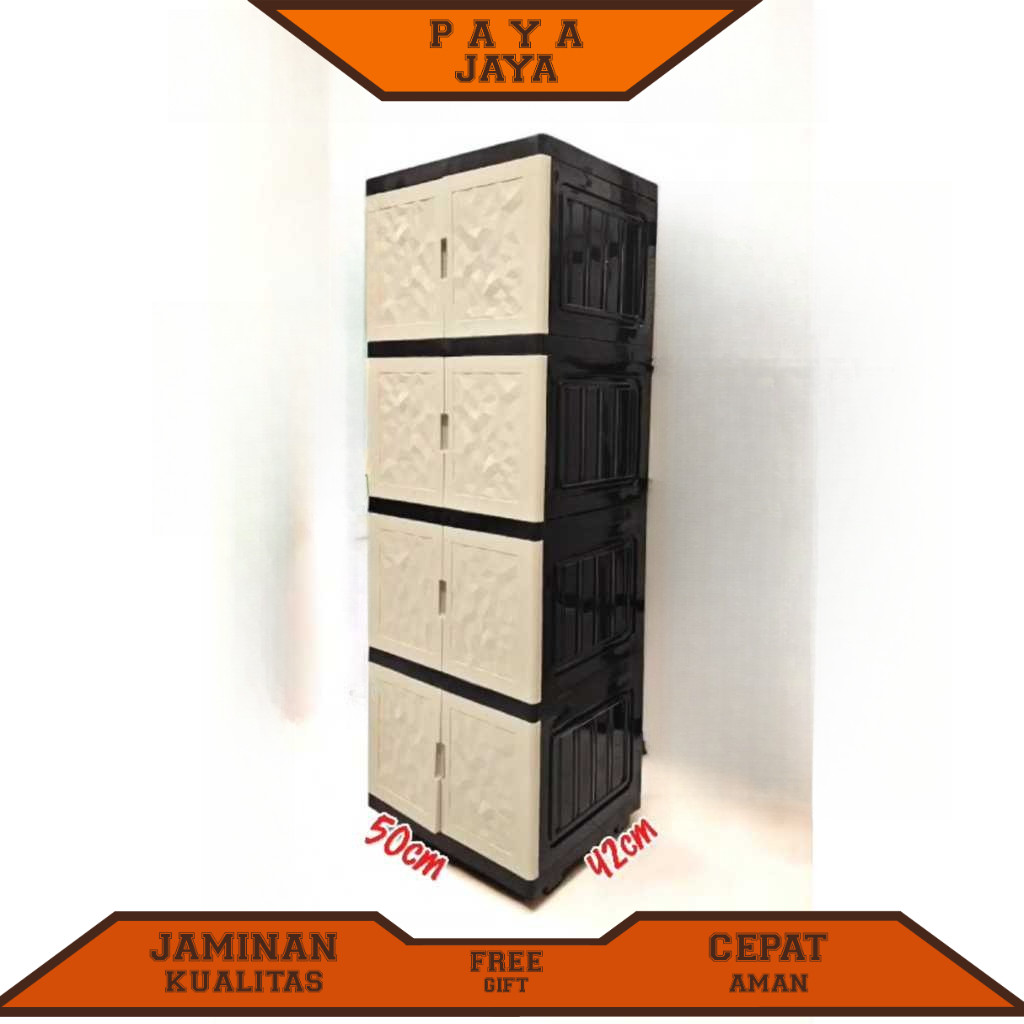 Lemari Pakaian Plastik / Lemari Plastik / Lemari Plastik JUMBO Susun KACA KUNCI