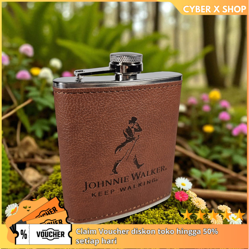 [CYBER] Botol Hip Flask Stainless Steel dengan Gelas | Peralatan Minum Rumah Tangga Elegan | Botol M