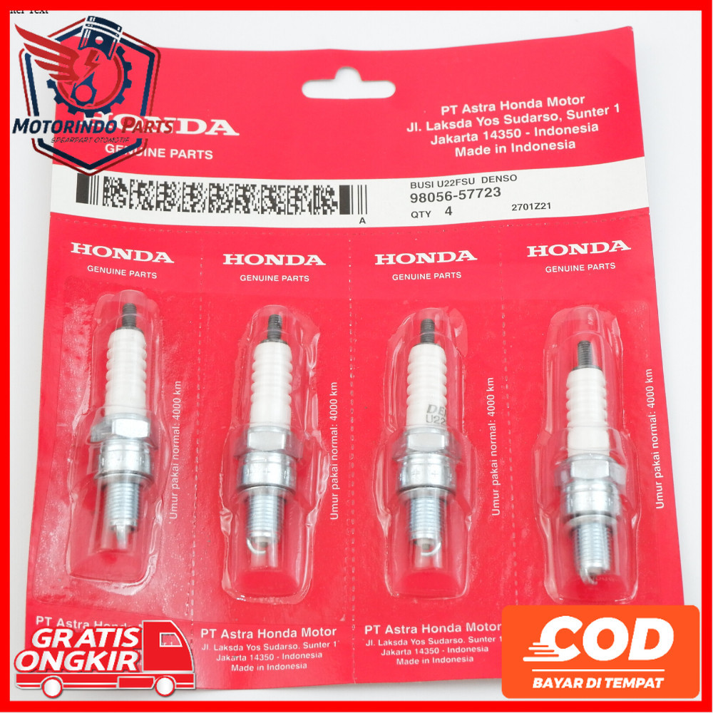 Busi denso Ori supra x lama -  revo lama U22 Isi 4 Pcs motor