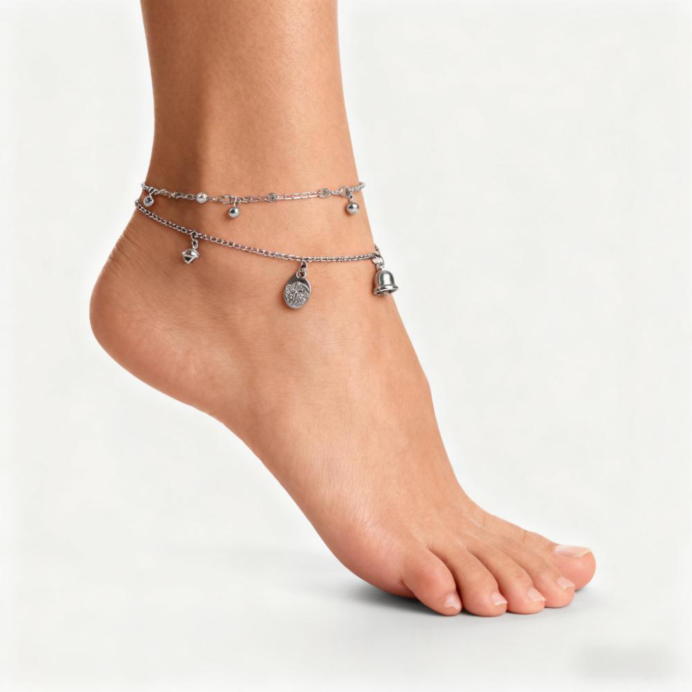 Glamorousky Gelang Kaki Elegan Starrish Wanita dengan Kristal Austria Perak Asli, Aksesori Perhiasan