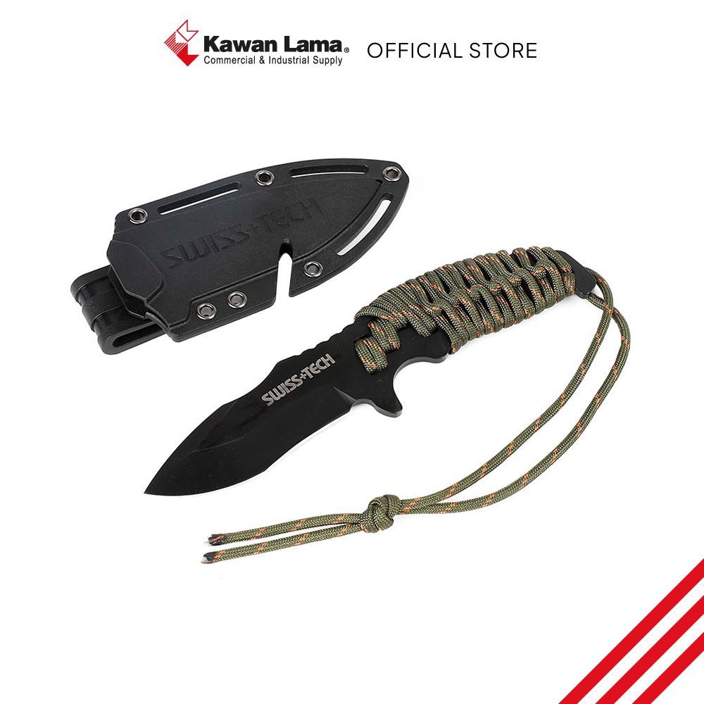 KLS Swiss Tech 3.25 inci Pisau Fixed Blade - Hitam Fixed Blade
