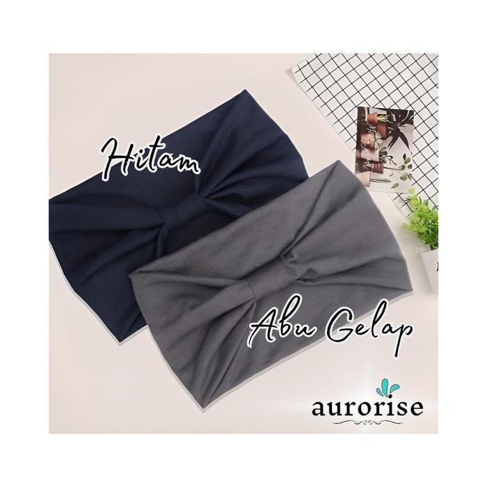 aurorise - Headband Bandana Sport Y2K Fashion Hair Outdoor - Hitam