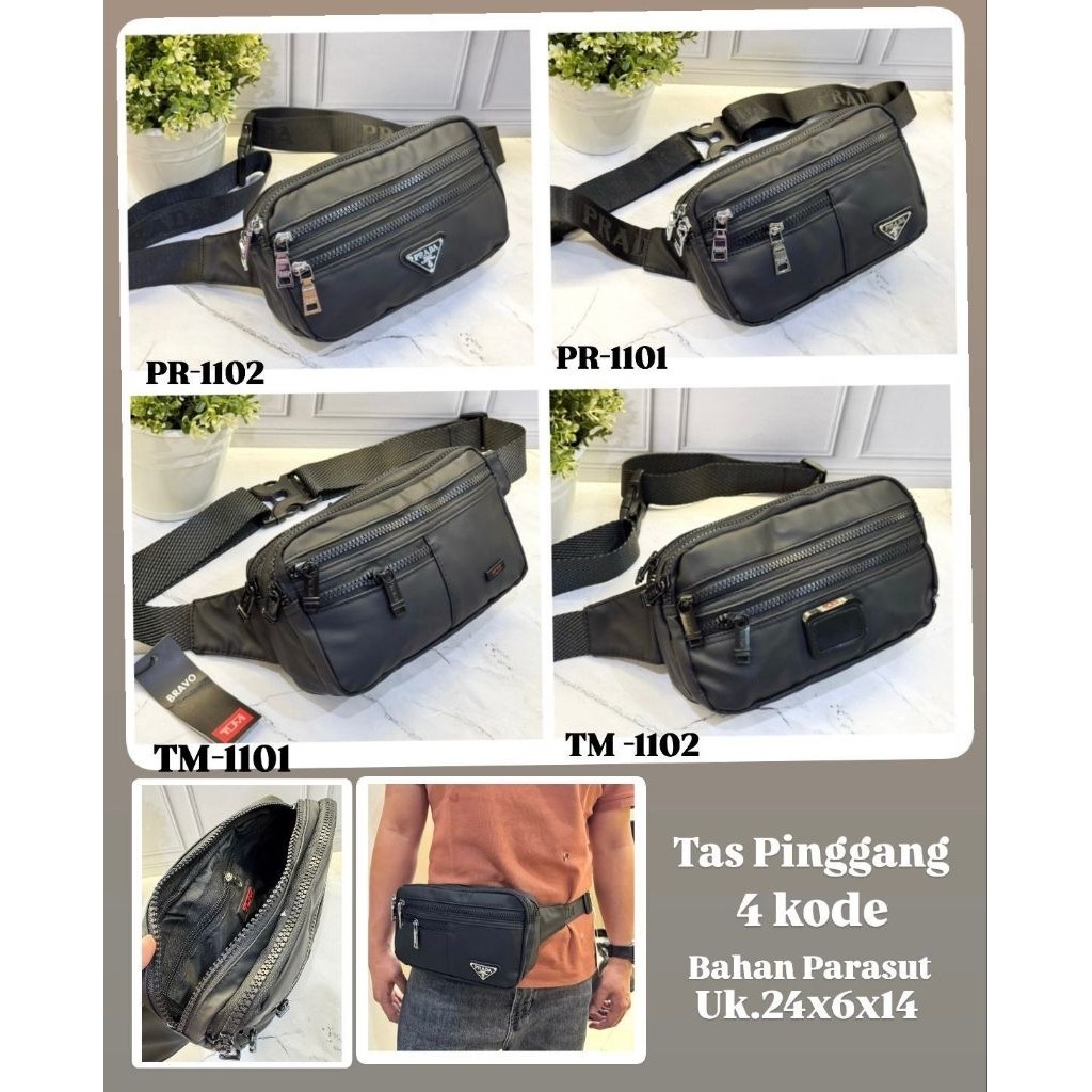 Tas Pinggang / Tas Dada / Waist Bag Pria Parasut