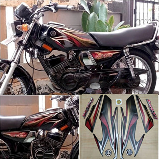 striping rx king 2005 merah set emblem timbul, stiker body rx king 2005 merah komplit emblem timbul