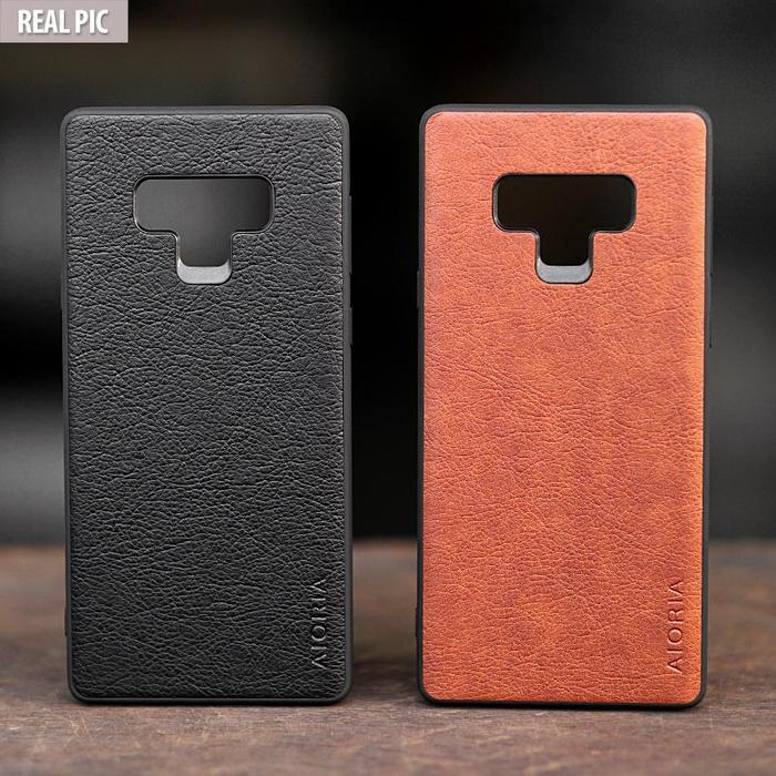 [[Promo]]BEST Case Samsung Galaxy Note 9 10 Plus AIORIA Leather Hybrid Soft Casing - Note 9, Hitam