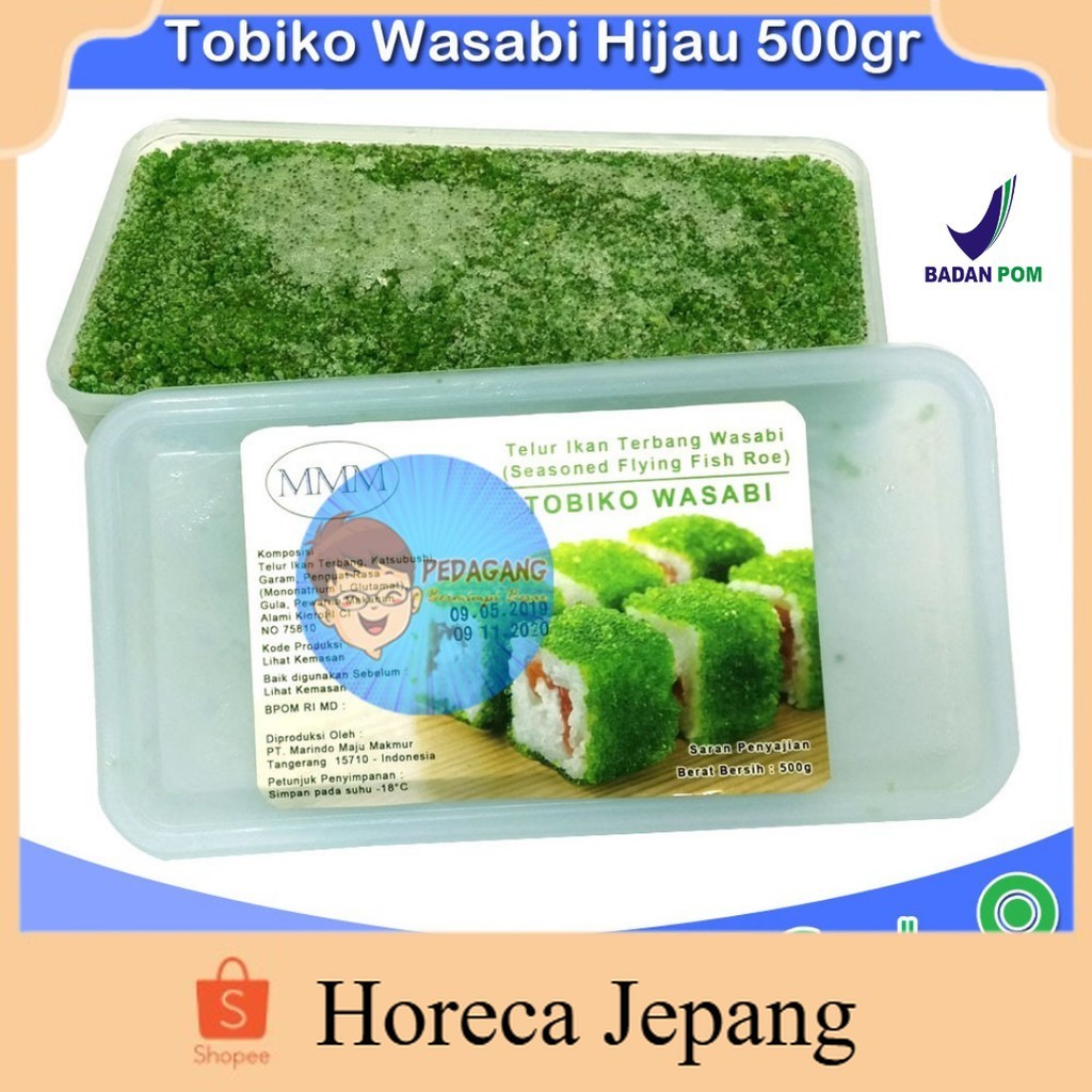 Tobiko Wasabi 500gr | Tobiko Hijau | Telur Ikan Terbang