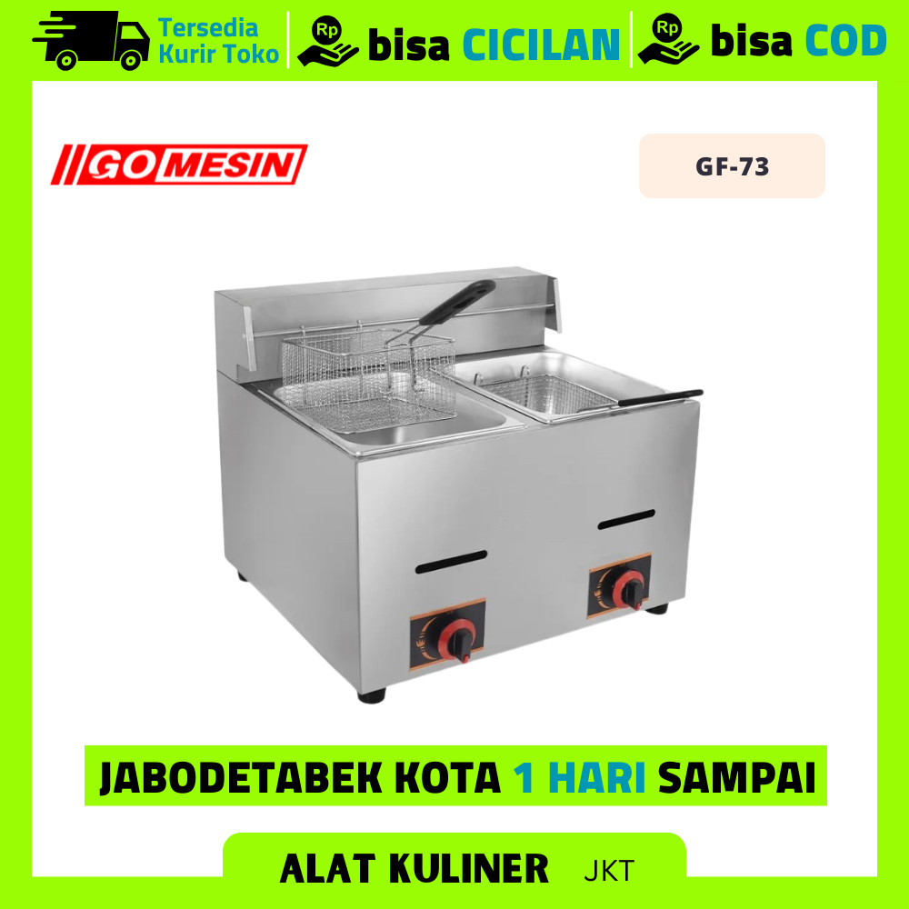 Deep Fryer Gas Gomesin GF-73 Gas Deep Fryer 2 Tank Garansi Resmi
