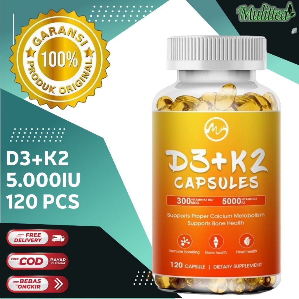 Minch Vitamin D3 K2 5000 IU Suplemen Kesehatan Tulang dan Jantung