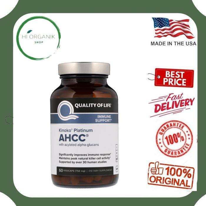 Quality of Life Labs, Kinoko Platinum AHCC, 750 mg, 60 Vegicaps
