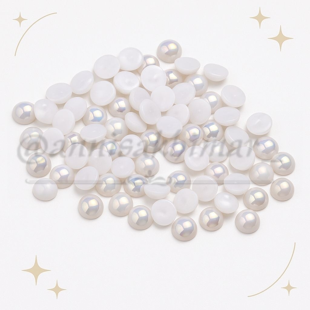 MUTIARA / MOTE / MANIK SETENGAH BULAT / LINGKARAN 100PCS