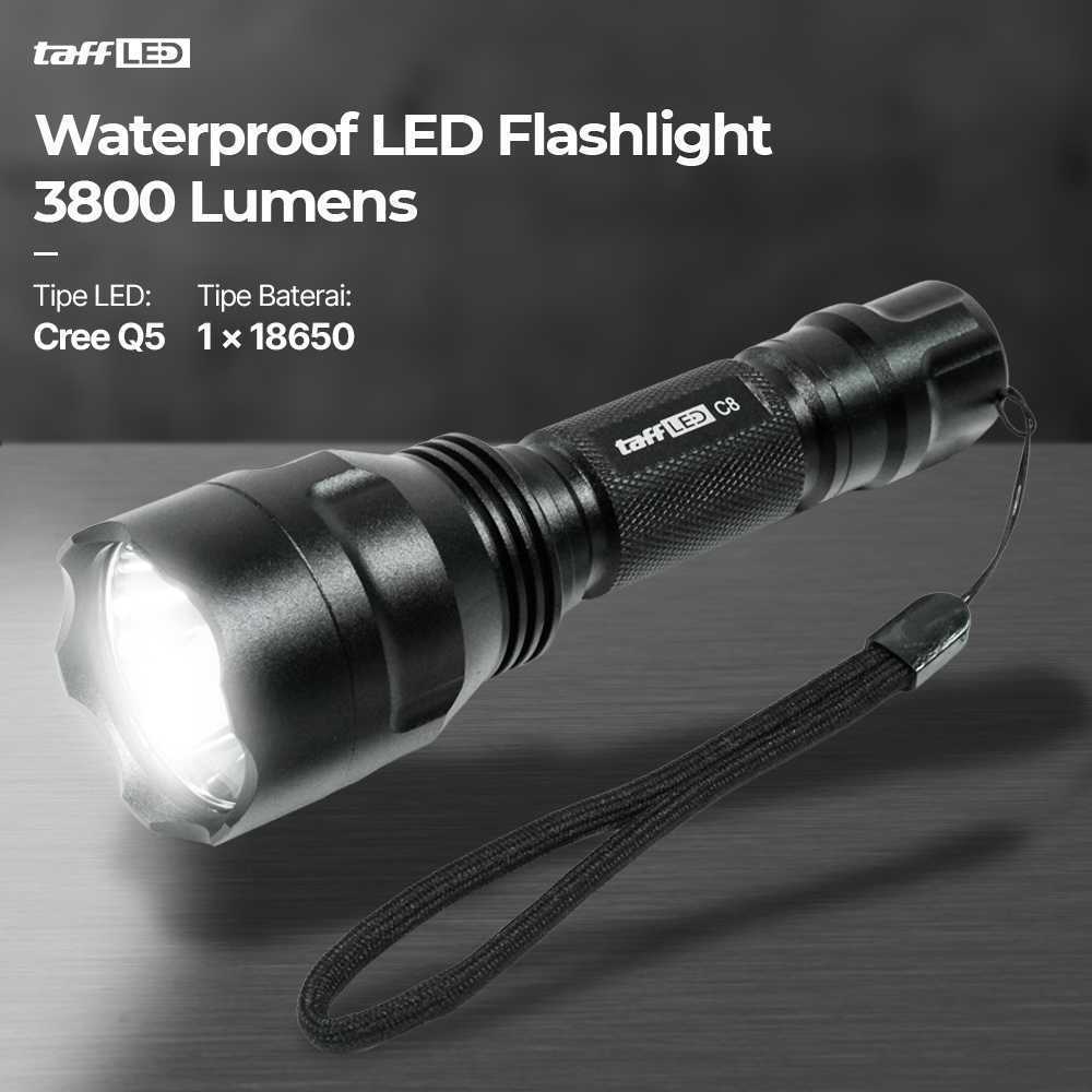 TaffLED Senter LED Flashlight Waterproof Cree Q5 3800 Lumens - C8