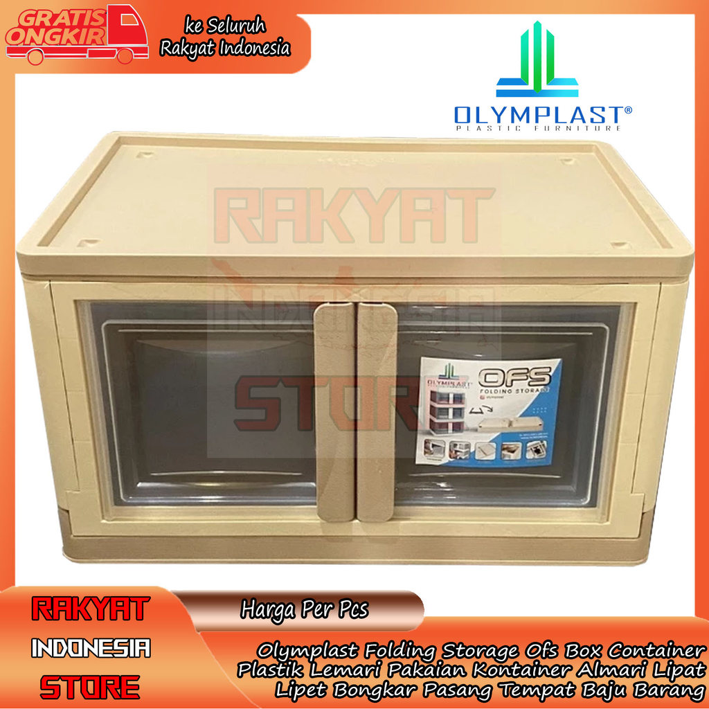 Olymplast Folding Storage Lemari Pakaian Ofs Box Container Plastik Kontainer Almari Lipat Lipet Bong