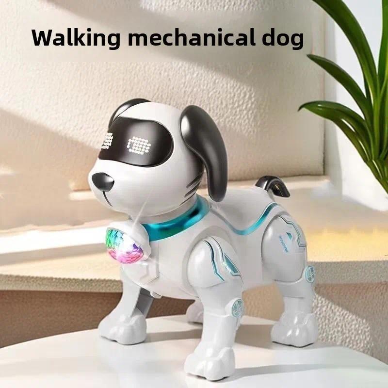 Cross-border Explosions Traction Walking Dog Simulation Puppy with Light Toys