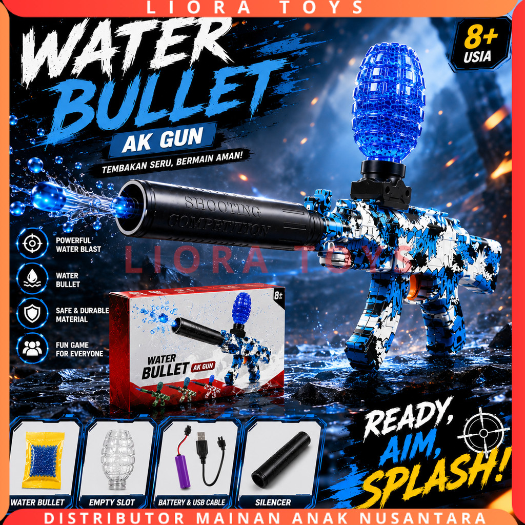 Gel Blaster Gun Elektrik 92KP-T57 Water Gel Blaster Rechargeable USB Water Gel Beads Desain Grafiti