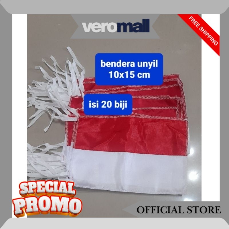 Bendera unyil /Bendera merah putih kecil / mini ukuran 10x15cm isi 20 pcs AFJ