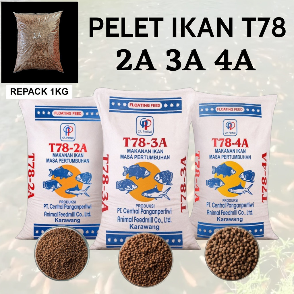 Pelet T78-2a 3a 4a CP Prima Pakan Ikan Repack 1kg