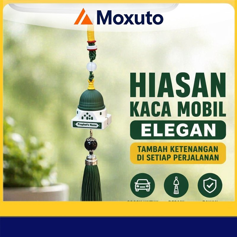 Gantungan Spion Mobil Hiasan Interior Liontin Manik Lafal Allah Plastik Ringan