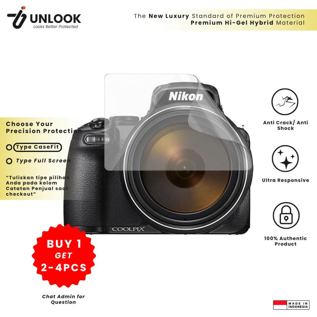 UNLOOK Hi-GEL HYBRID Hydrogel+ Screen Guard for Nikon Coolpix P1000, L840, L830, L820, L810, L610, L