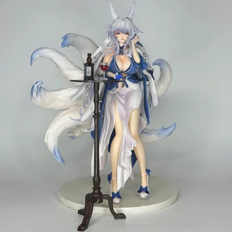 Anime Figure Azur Lane Shinano Evening Dress Gk Statue Beautiful Girl Nine Tails Pvc Model Desktop D