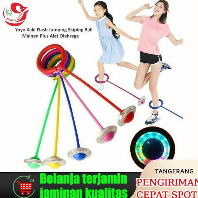 NIFQOC Mainan Yoyo Kaki/Jumpball Yoyo Flash/Mainan Anak Hulahup