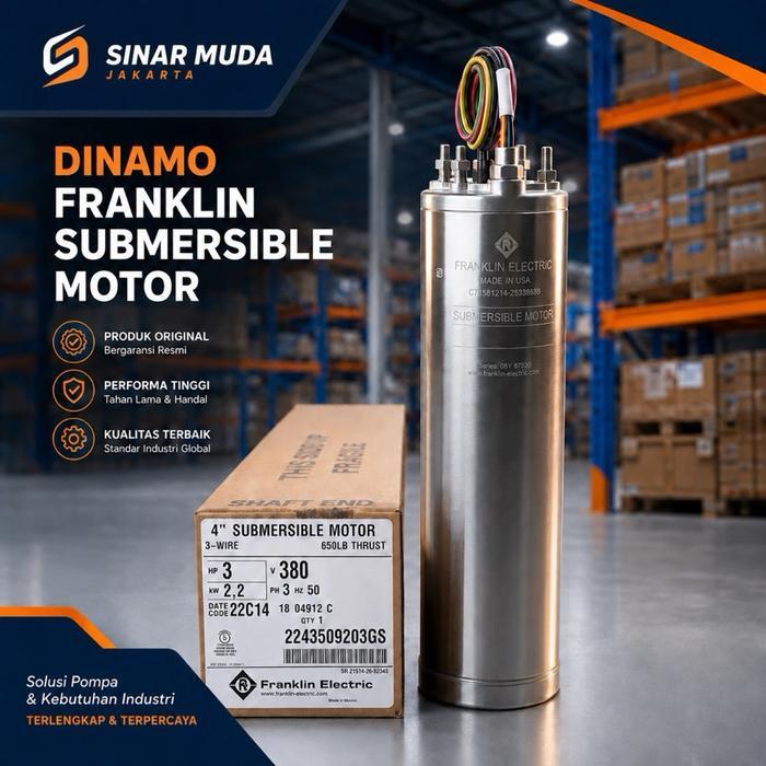 SUBMERSIBLE MOTOR 4" FRANKLIN 3HP 3PHASE DINAMO POMPA SATELIT FRANKLIN