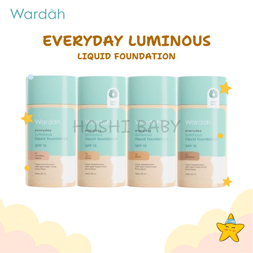 HBK Wardah Everyday Luminous Liquid Foundation Alas Bedak Cair Matte Natural SPF15