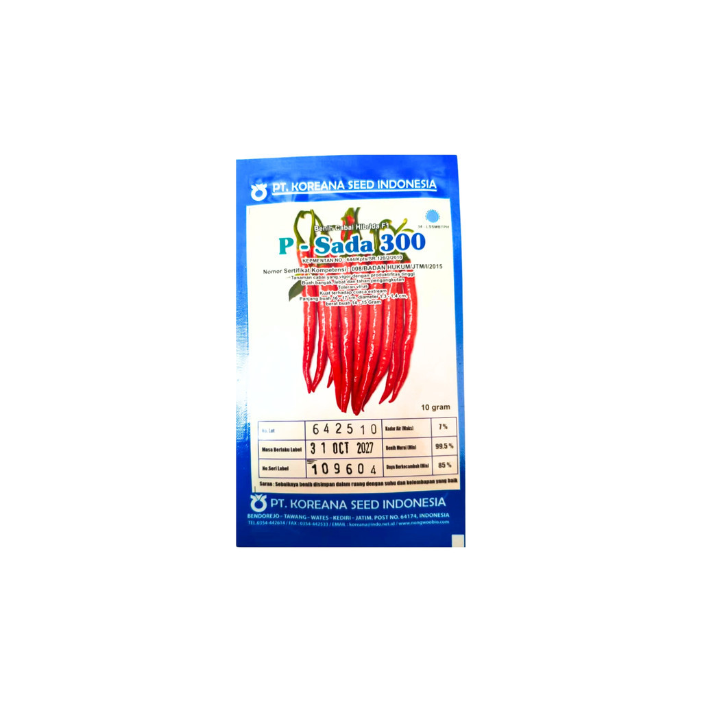 Benih Cabe P-SADA 300 10 Gram Koreana Seed Indonesia – Tahan Cuaca Ekstrem & Buah Besar