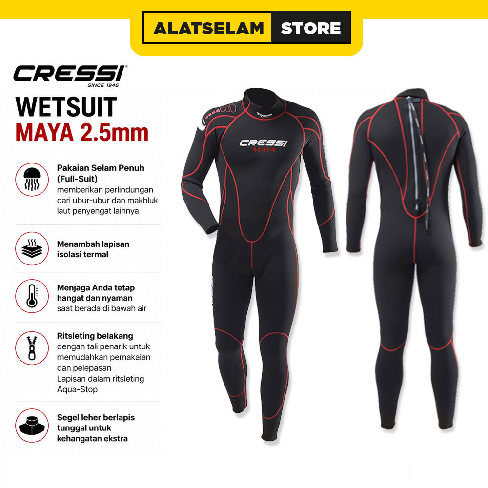 Wetsuit Cressi MAYA 2.5MM / Peralatan Selam / Alat Selam Diving / Wetsuit Diving / Baju Selam Diving