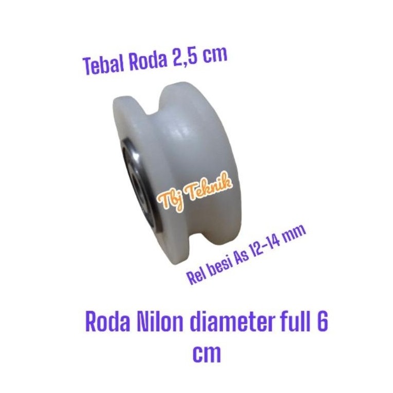 NEW  roda pagar nilon 6 cm tanpa rumah roda